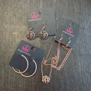 Paparazzi Elegant Rose Gold Earrings Set